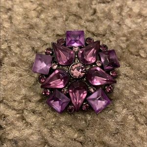 Purple Crystal Brooch
